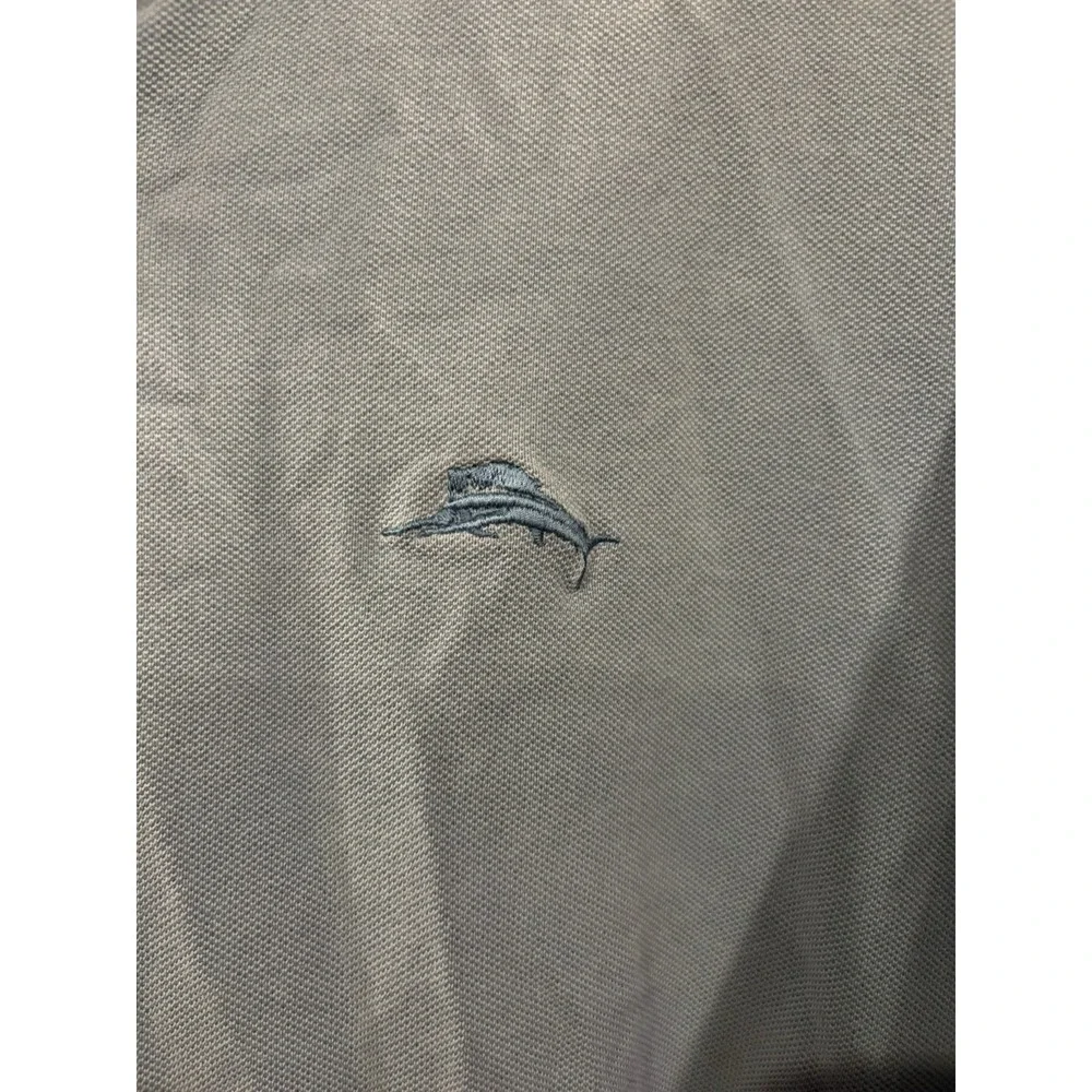 Vintage Tommy Bahama Polo Shirt Men's L Blue Marlin Logo 100% Cotton Made Macau